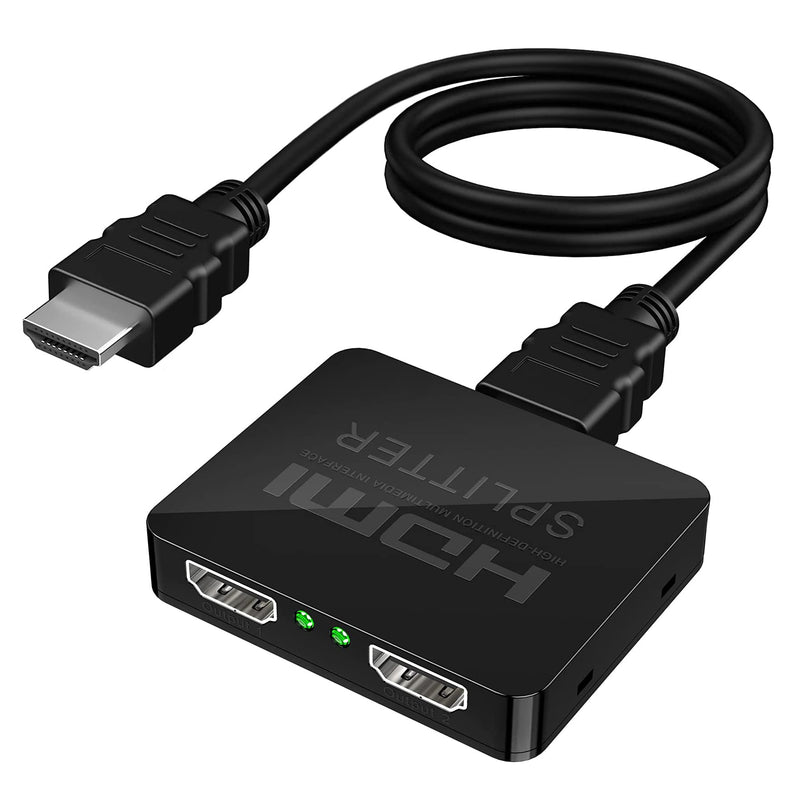 [Australia - AusPower] - JUEJUEZI HDMI Splitter 1 in 2 Out 4K@60Hz with HDMI Cable, HDMI Splitter for Dual Monitors/Displays TV, with Audio Video, for Laptop, TV Box, Support HDMI2.0b, HDCP2.2 