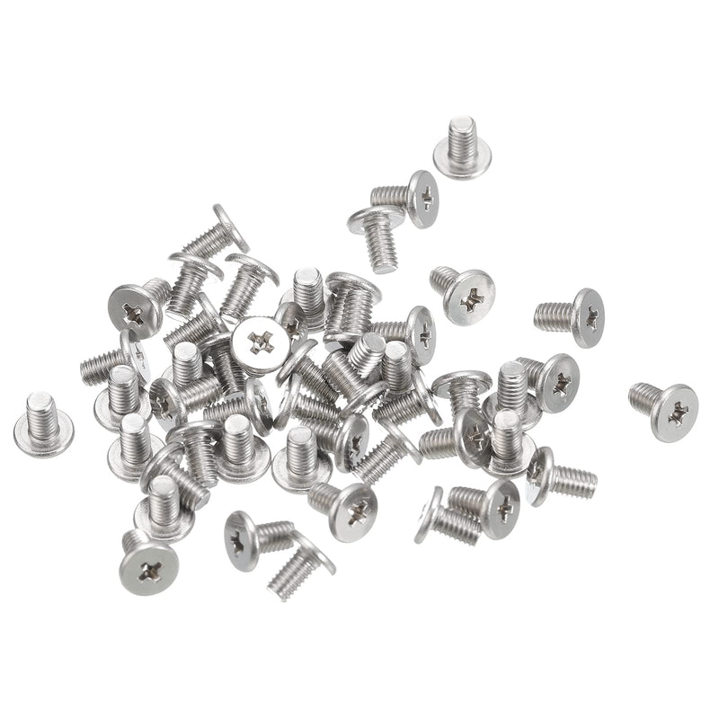 [Australia - AusPower] - uxcell M3-0.5 x 5mm 100Pcs Flat Round Head Screws 304 Stainless Steel Phillips Drive Machine Screws Hardware Fastener for Furniture Connection 