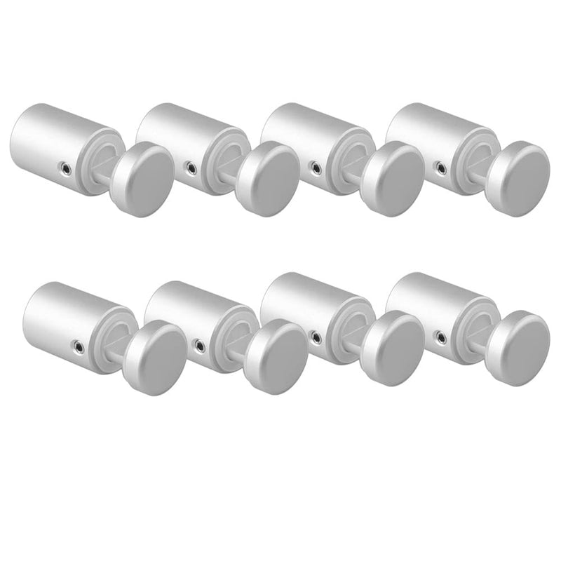 Side Clamp Standoffs 3/4" x 1" Solid Aluminum, Edge Grip Sign Standoffs for Glass, Burglarproof Sign Standoff, Standoffs Hardware, for Acrylic, Glass, PVC, Glass Panel with 2 pcs Spacers Silver 8Pack