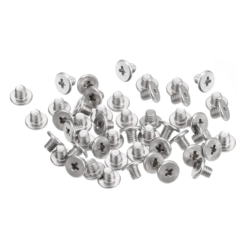 [Australia - AusPower] - uxcell M3-0.5 x 3mm 50Pcs Flat Round Head Screws 304 Stainless Steel Phillips Drive Machine Screws Hardware Fastener for Furniture Connection 