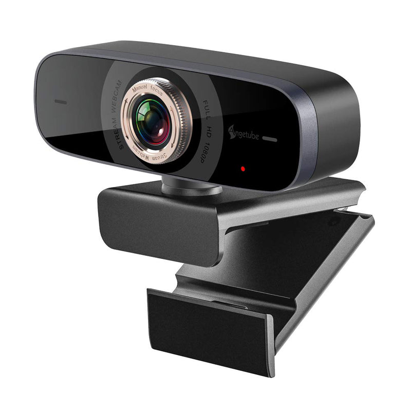 [Australia - AusPower] - Angetube 825 Full HD 1080P Webcam with Microphone, 100° Wide-Angle View and Low-Light Correction, Flexible Manual Focus, Plug and Play for Streaming, Conferencing, Video Chatting and More 