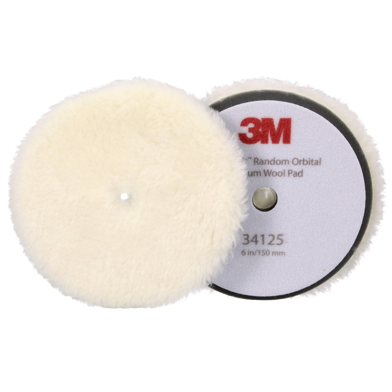 3M Perfect-It Polishing Pad with Polishing Fur for Eccentric Polishing Machine, 34125 | 2 pads per pack 150.0 mm Medium Wool