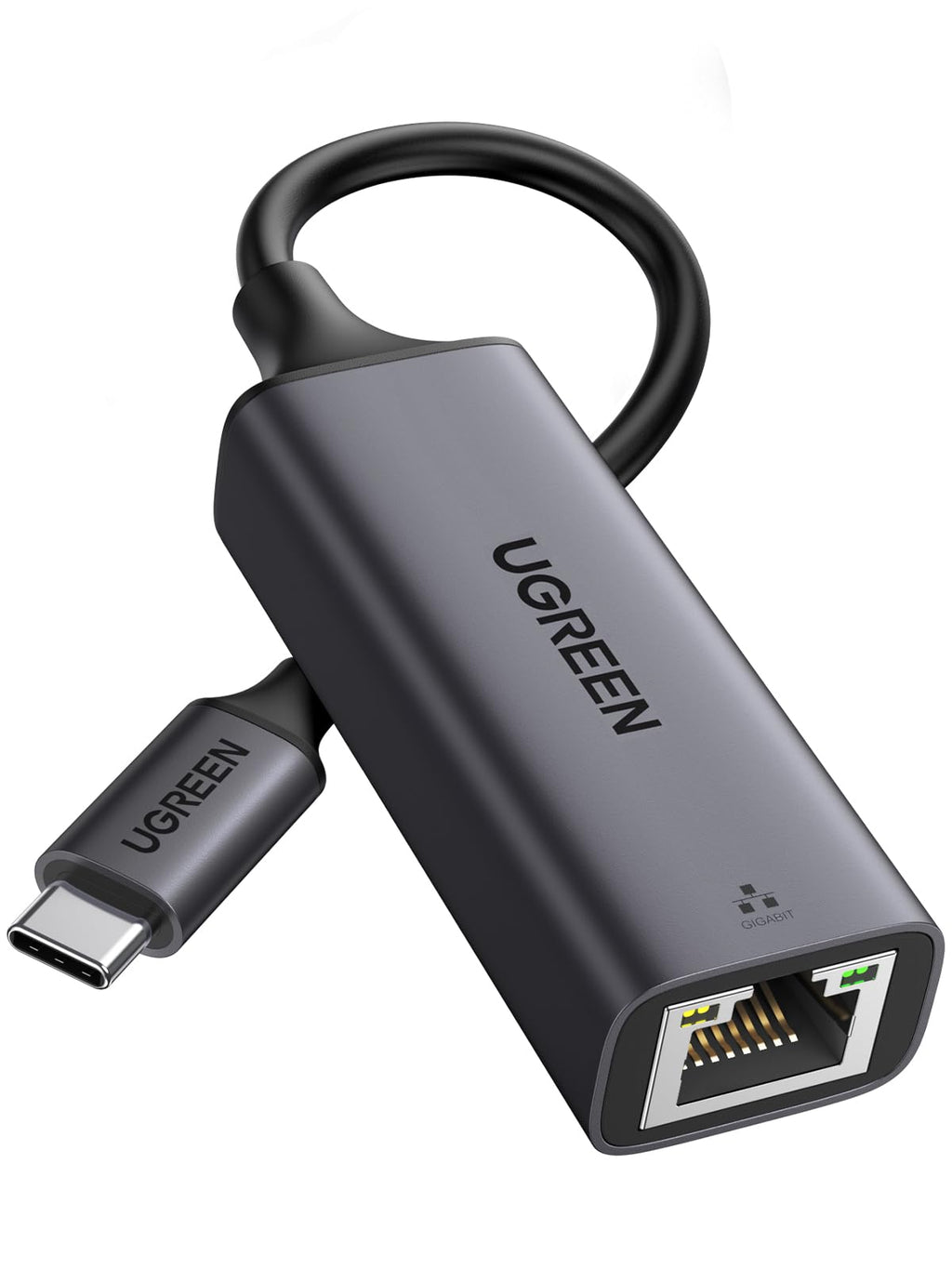 [Australia - AusPower] - UGREEN USB C to Ethernet Adapter, Gigabit RJ45 to USB 3.0 Type-C (Thunderbolt 3) Ethernet LAN Network Adapter, Compatible with MacBook Pro 2020/2019/2018/2017, iPad Pro, Dell XPS and More (Black) Black 