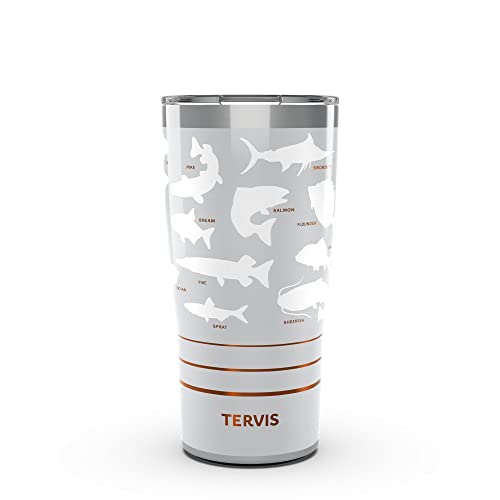 Tervis Traveler Fishing Fish Finder Triple Walled Insulated Tumbler Travel Cup Keeps Drinks Cold & Hot, 20oz, Stainless Steel