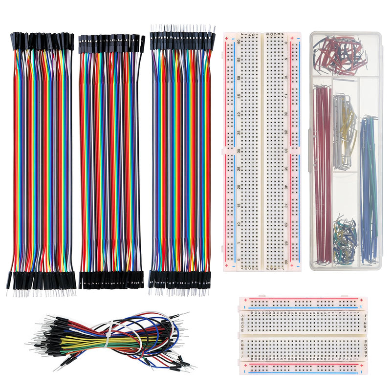 [Australia - AusPower] - ALLECIN Solderless Electronics Breadboard Jumper Wires Kit 400 830 Tie Point Breadboard 14Values Solid Jumper Wire 126pcs U-Shape Male to Male Bread Board Cable Wire Dupont Ribbon Cables for Arduino 