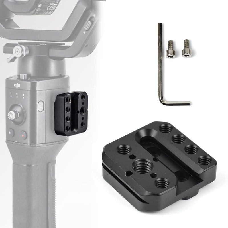 [Australia - AusPower] - EaxanPic Side Mounting Plate Adapter for DJI Ronin S/SC/RSC 2 with 1/4 Holes and 3/8 ARRI Locating Hole, Gimbal Monitor Mount Extension Plate for Video Light, Microphone, Monitor, Side Handle 