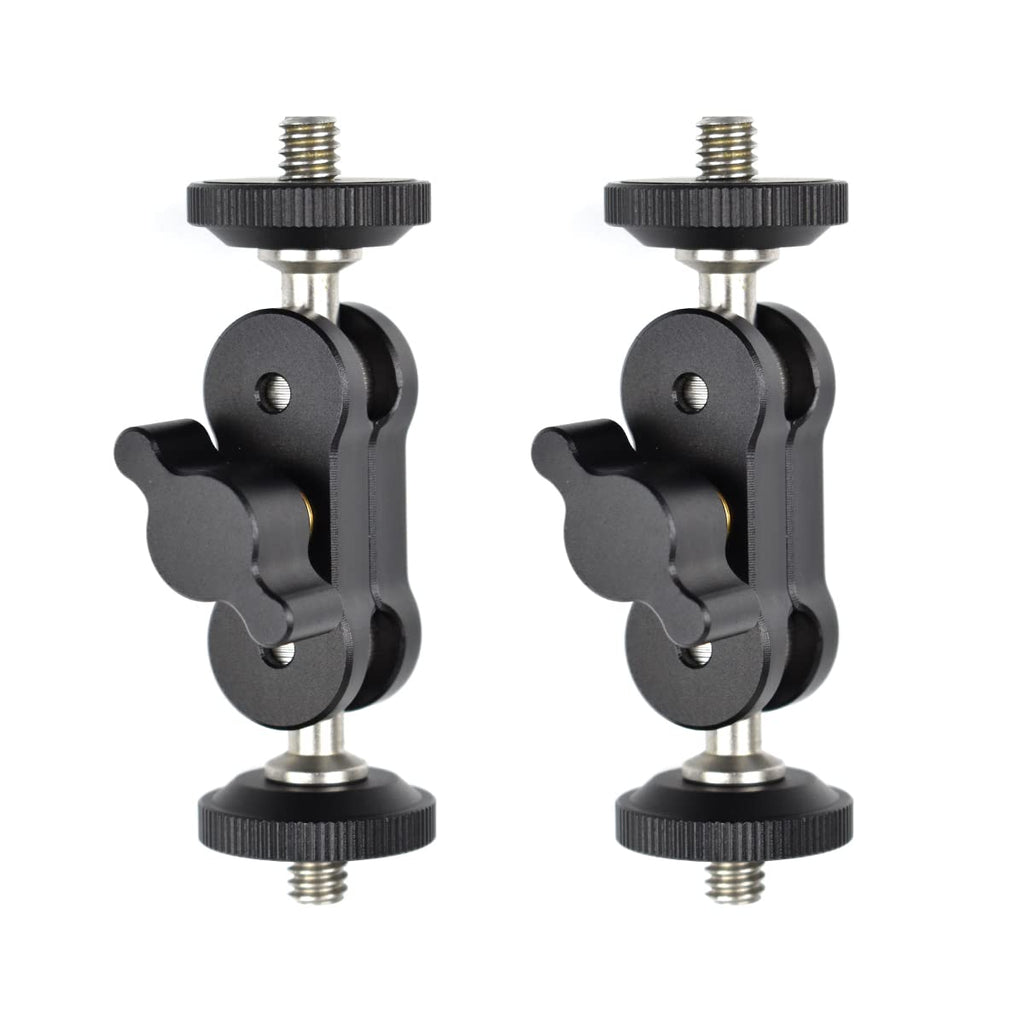 [Australia - AusPower] - EaxanPic Mini Articulating Magic Arm Universal Dual Ball Head Mount,360 Degree Rotation Adjustable Articulating Arm for Gimbal DSLR Monitor Video Light Microphone, Load up to 11lbs/5kg (2-Pack) 