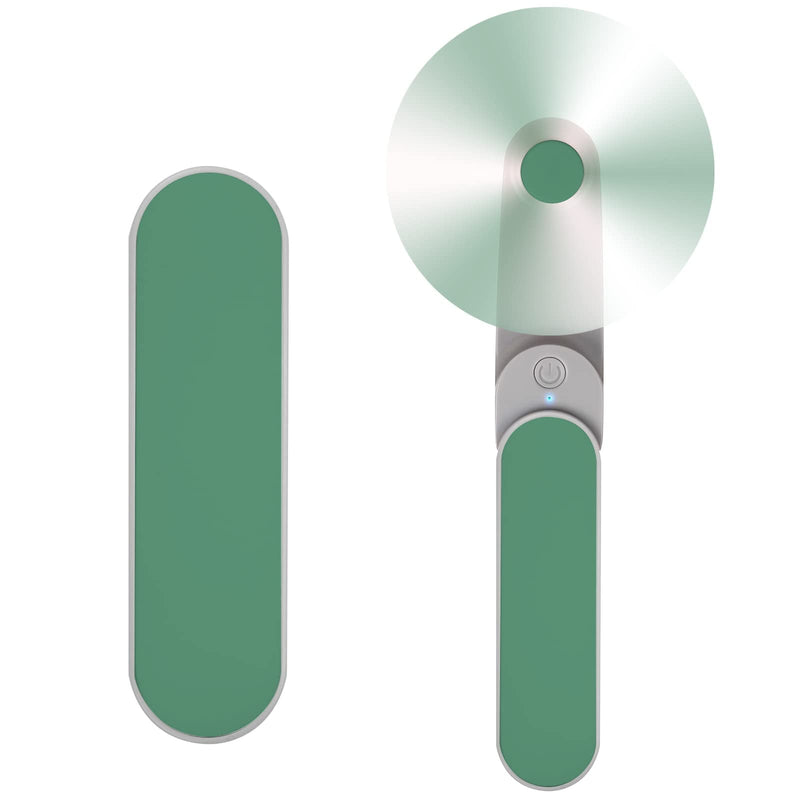 [Australia - AusPower] - Nezylaf Handheld Mini Fan, Travel Mini Fan Rechargeable [9-15 Working Hours], Portable USB Small Pocket Fan, Personal Fan with Power Bank,Outdoor Travel essentials for Women Green-01 