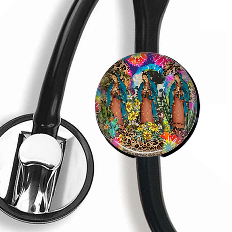 [Australia - AusPower] - CHNLML Stethoscope Name Tag Nurse Doctor Stethoscope ID Tag Customized Steth ID Tag (Flower Our Lady of Guadalupe) Flower Our Lady of Guadalupe 