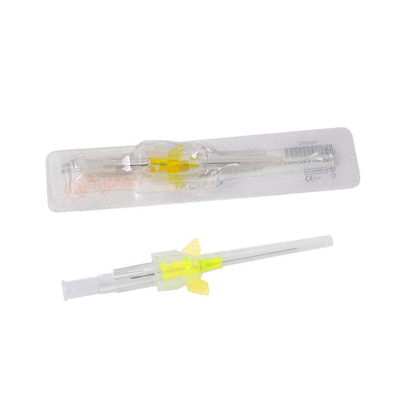 [Australia - AusPower] - Veterinary Disposable Butterfly Type IV Cannula Catheter with Wings 24G Veterinary Instruments(24G,10PCS) 1 Yellow,24G 