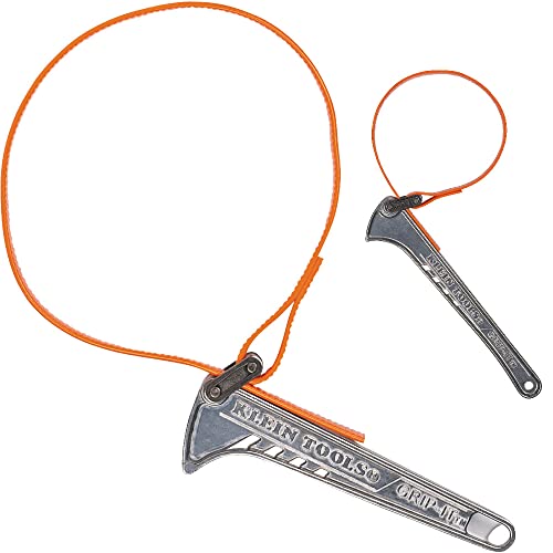 Klein Tools Grip-It strap wrench kit with adjustable strap wrenches and 6-inch and 12-inch handles