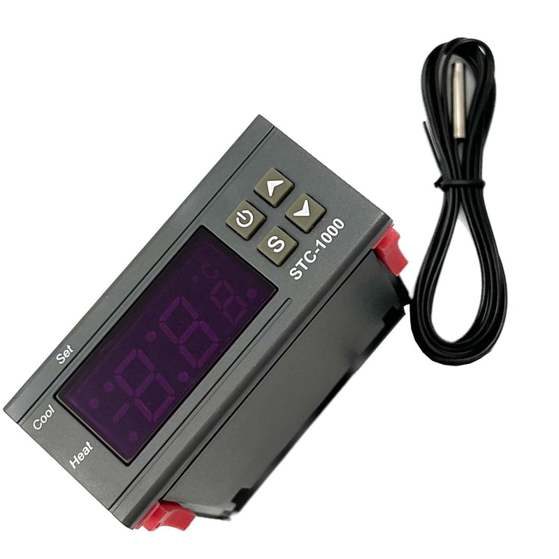 [Australia - AusPower] - FainWan STC-1000 DC 110V-220V 10A Microcomputer Digital Display Temperature Controller Thermostat Control Switch 2 Relay Output Cooling Heating and NTC 10K Thermistor Sensors Temperature Probe 