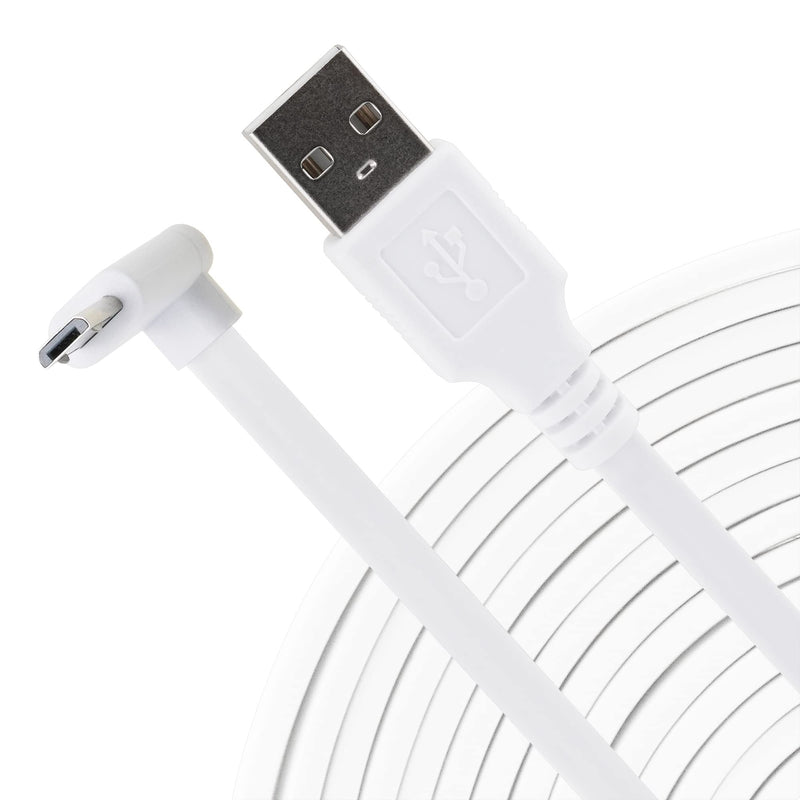 [Australia - AusPower] - LEFXMOPHY for WYZE Cam Pan V3 Power Cord 90 Degree L-Shape Connector Micro USB Right Angle Extension Charging Cable, 10ft Long White Extender 