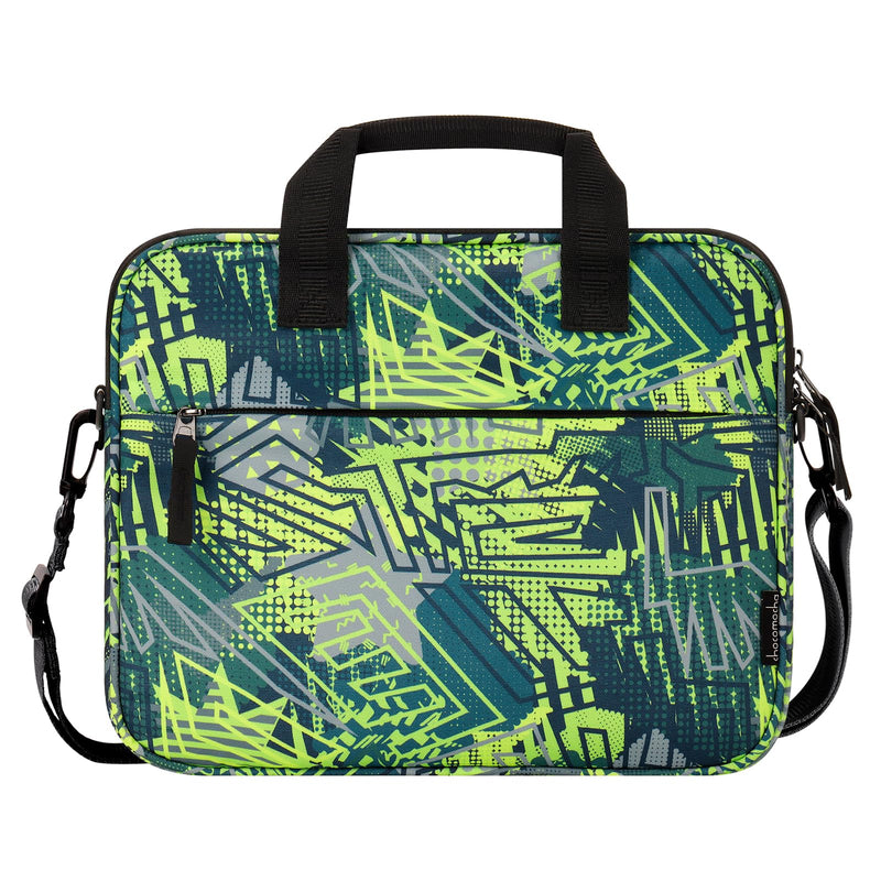 [Australia - AusPower] - Choco Mocha Tablet Bag for Kids（10inch & 12.5inch） 12.5inch（12.5 x 9.8 x 1.3） Geometry-green 12.5inch 
