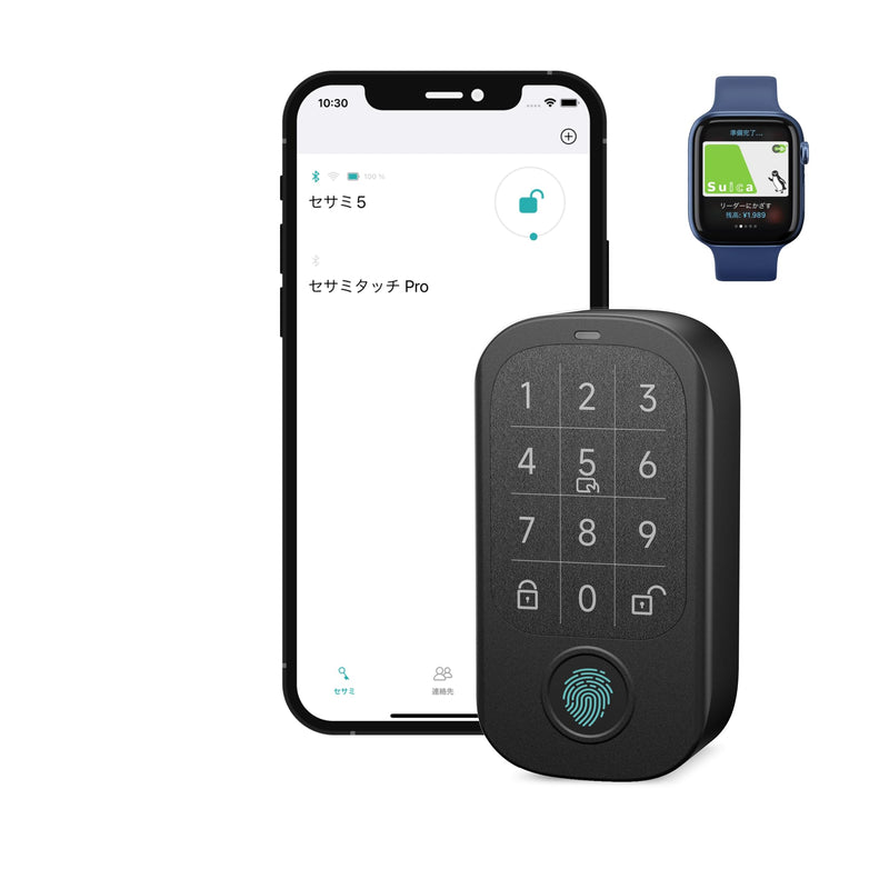 CANDY HOUSE Sesame Touch Pro, Smart Lock, Fingerprint, NFC Card, Passcord, Bluetooth Keyless Entry Door Lock for Front Door, Home, Airbnb, Vacation Rental 06. Sesame Touch Pro