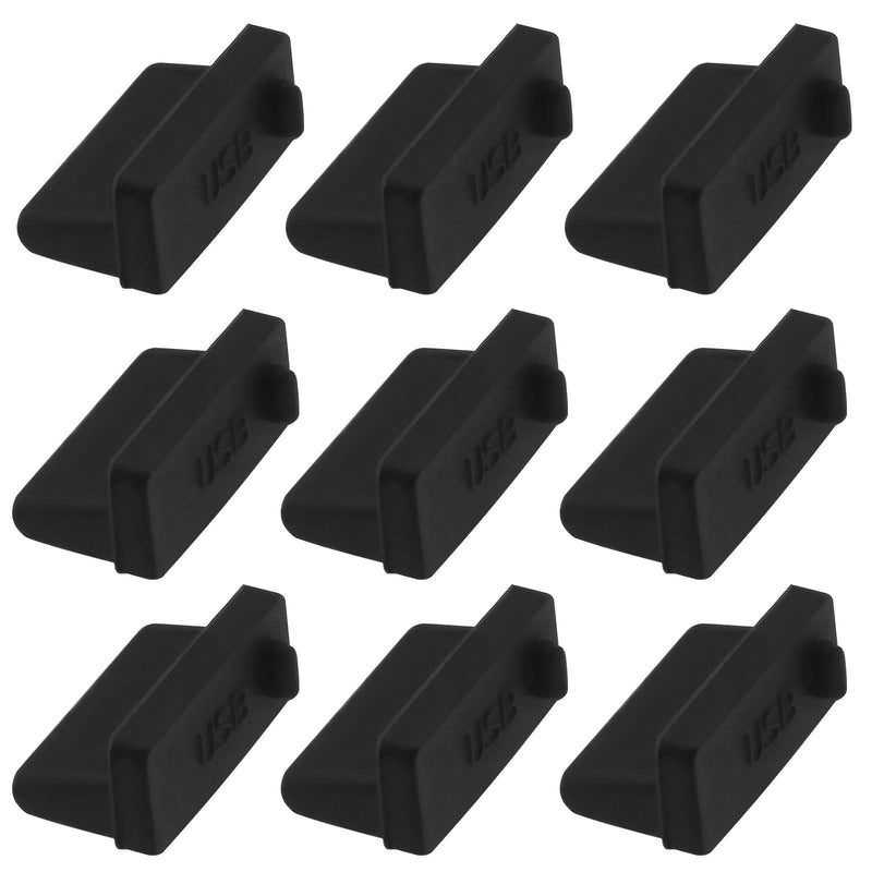 [Australia - AusPower] - 50Pcs Silicone USB A Type Female Anti Dust Cover Protector Plugs Stopper Cover Accessories for PC Laptop Digital Camera Scanner 13x7.5x6mm Black 