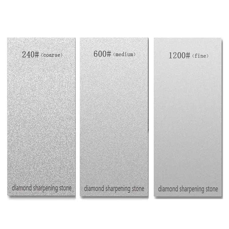 [Australia - AusPower] - 3 PCS Diamond Sharpening Stone Diamond Knife Sharpener Plate Honing Whetstone for Knives Chisel (240#+600#+1200#) SET-B 