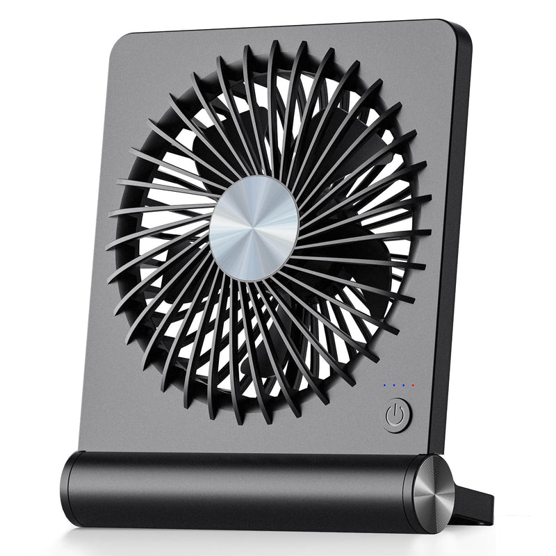 [Australia - AusPower] - Koonie USB Fan, Strong Wind Ultra Quiet Small Desk Fan 180° Tilt Folding 3 Speeds Adjustable USB-C Powered Personal Fan for Home Office Desktop Black 5.71×1.48×6.89 inch 