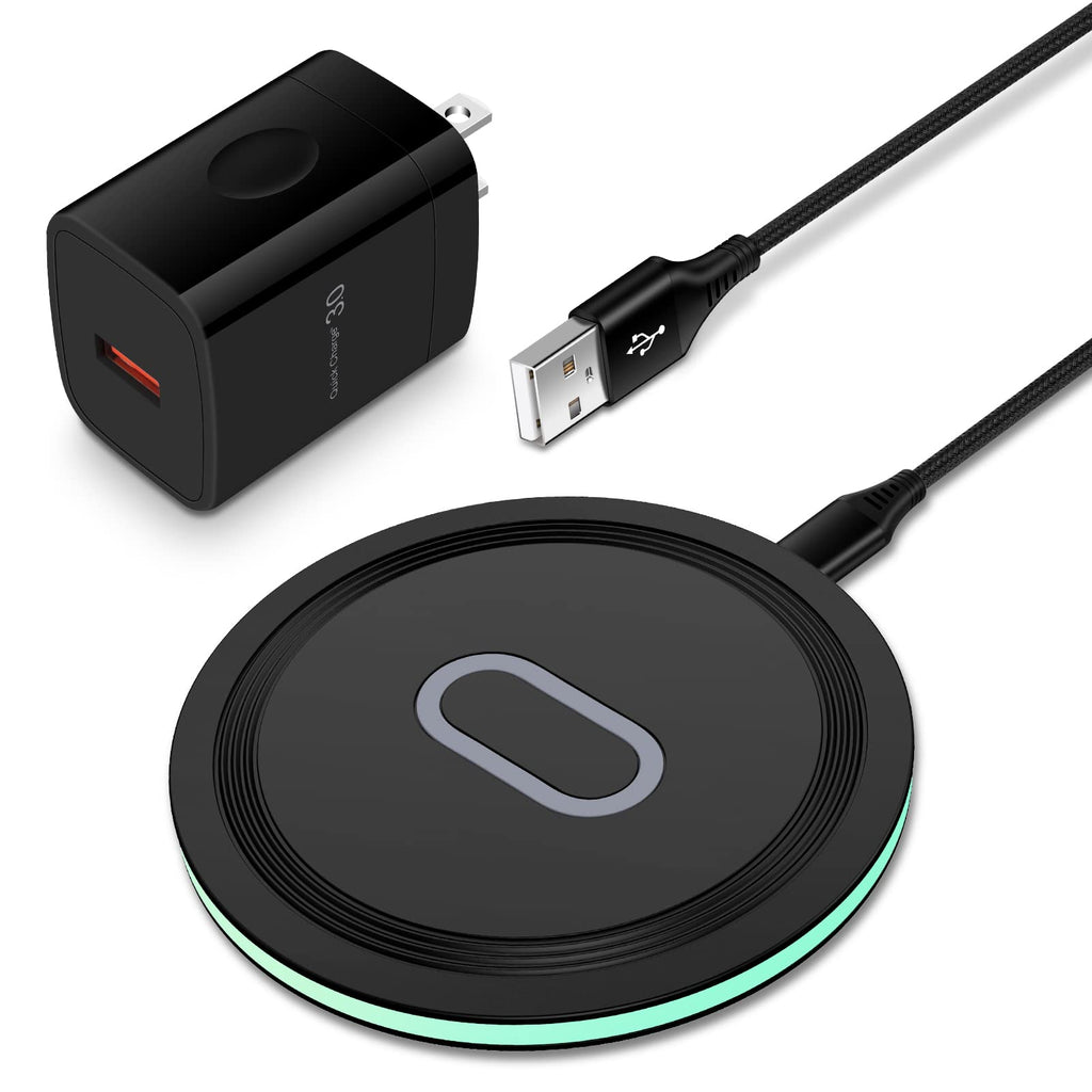 [Australia - AusPower] - 15W Wireless Charging Pad,Fast Wireless Charger for Samsung Galaxy S23 Ultra/S23/S22 Ultra/S22+/S21/S20/S10/9/8,Z Flip4/Fold4,Note 20/10/9,Phone Charger for Pixel 7Pro/7/6/5,iPhone 14 Pro Max/13/12/11 Black 