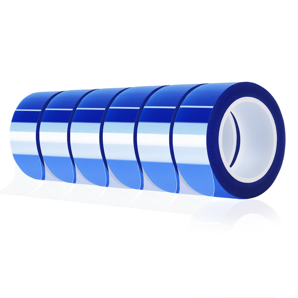 6 Rolls 20mm x16m(52FT) Blue Heat Tape High Temperature Heat Resistant Tape Heat Transfer Tape for Heat Sublimation Press Vinyl,No Residue