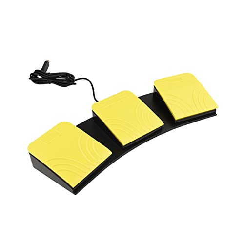 USB Foot Pedal for PC Gaming,Optical Control Foot Switch,Computer Map Mouse Keyboard Hotkey Combination Key Keypress Simulator Program Page Turner Transcription HID (Triple Pedal) Triple Pedal