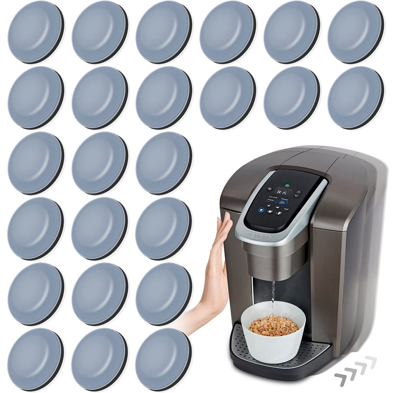 [Australia - AusPower] - Appliance Sliders for Kitchen Appliances, 24 PCS Self-Adhesive Small Kitchen Appliance Slider for Coffee Maker, Air Fryer, Pressure Cooker, Deep Fryer, Easy to Move & Space Saving Kitchen Accessories 19mm 