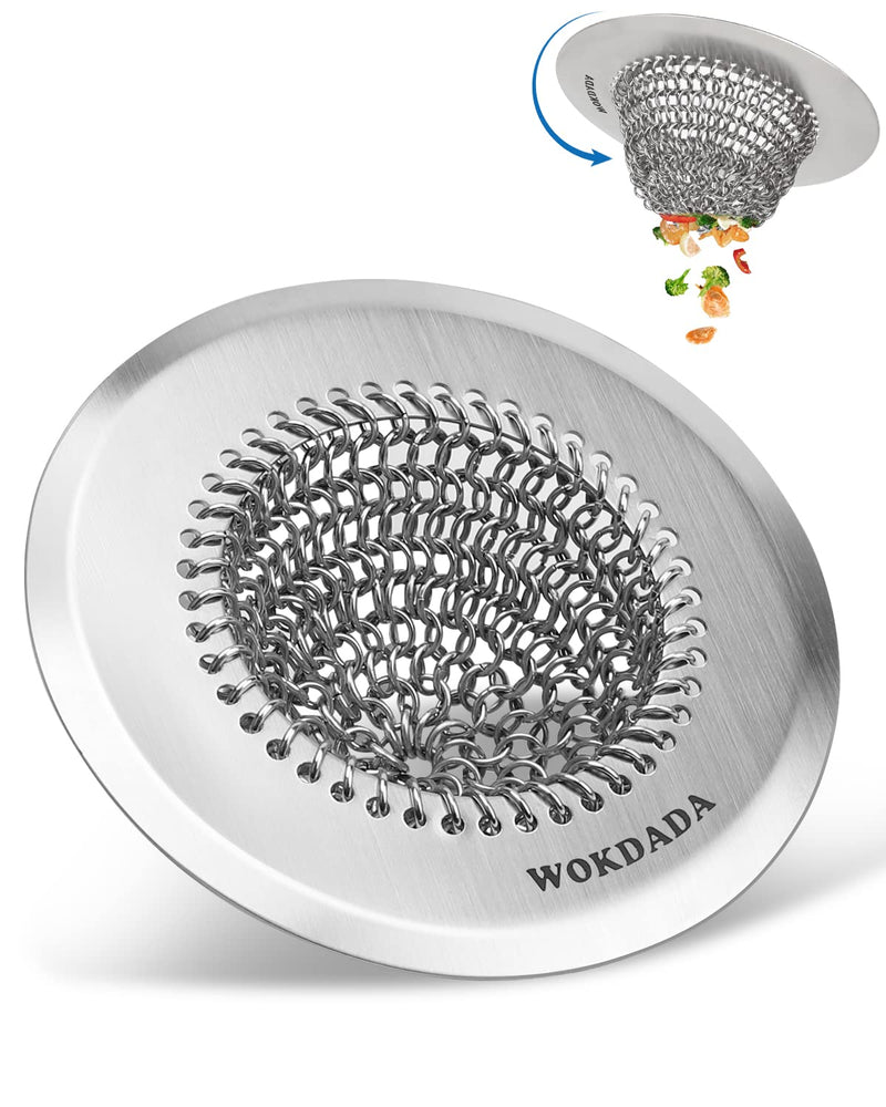 [Australia - AusPower] - Kitchen Sink Strainer, Reversible Mesh Sink Drain Strainer with 304 Stainless Steel , Wokdada Revolutionary Anti-rust Sink Strainer Food Catcher for Garbage Disposal without Clogging 