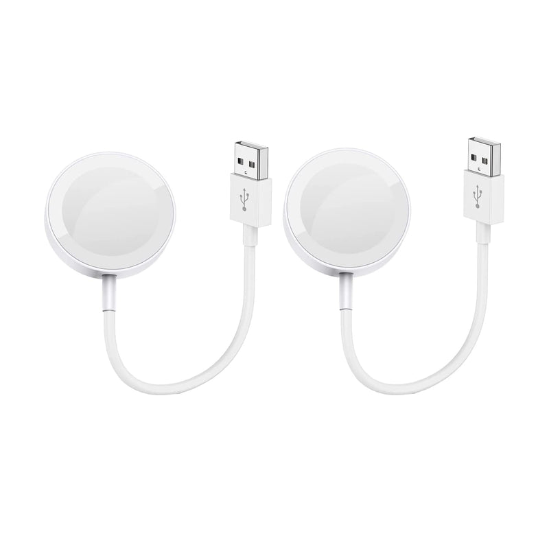 [Australia - AusPower] - 2 Pack Short Watch Charger Compatible with Apple Watch Charger, Magnetic Charging Cable for iWatch Series 8/7/6/SE/5/4/3/2/1,Portable Wireless Charger with USB Charging Cord (0.78ft/9.45inch/24cm) 