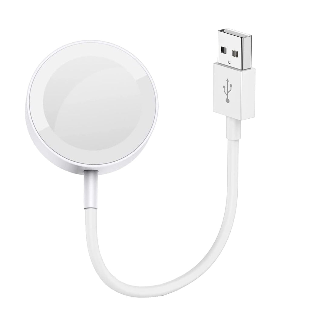 [Australia - AusPower] - Short Watch Charger Compatible with Samsung Galaxy Watch 5/5 PRO, Galaxy Watch 4/4 Classic/3/Active2/Active, Portable Wireless Charger with USB Charging Cord (0.78ft/9.45inch/24cm) Short Cable White 