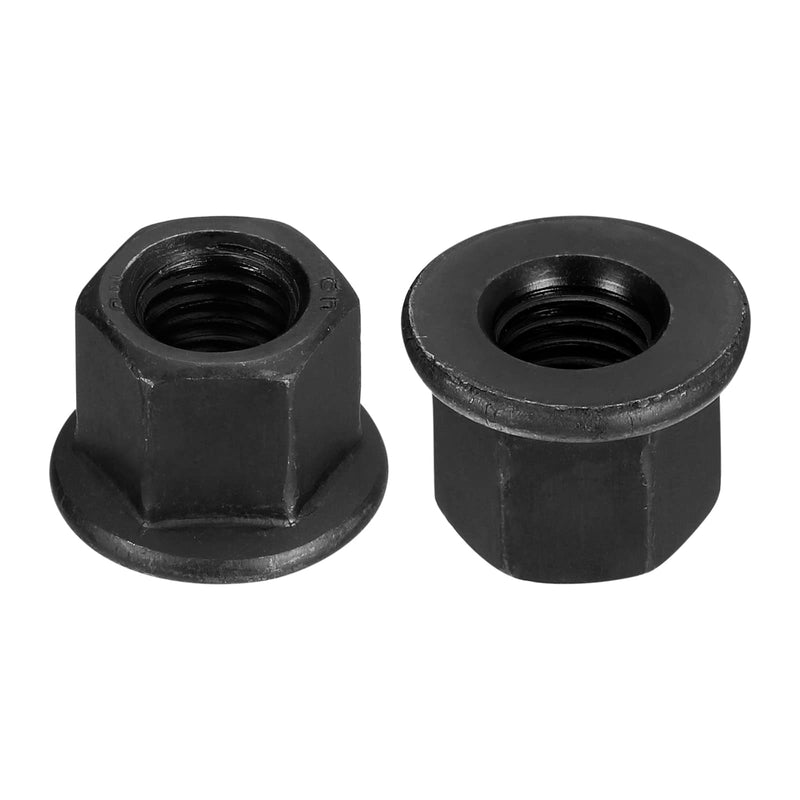 [Australia - AusPower] - uxcell M12 Flange Hex Nuts, 2pcs Grade 12.9 Carbon Steel Black Oxide Finished Hex Flange Nuts for Machinery 2 