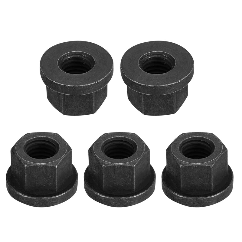 [Australia - AusPower] - uxcell 5/8-11 Flange Hex Nuts, 5pcs Grade 10.9 Carbon Steel Black Oxide Finished Hex Flange Nuts for Machinery 5/8-11UNC 