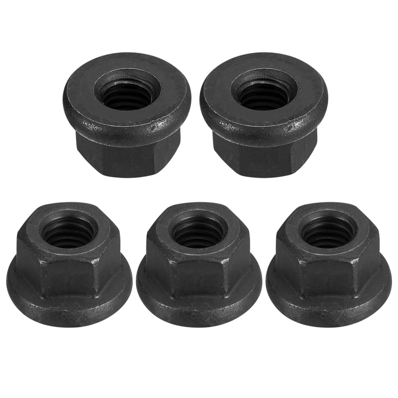 [Australia - AusPower] - uxcell M8 Flange Hex Nuts, 5pcs Grade 10.9 Carbon Steel Black Oxide Finished Hex Flange Nuts for Machinery 5 