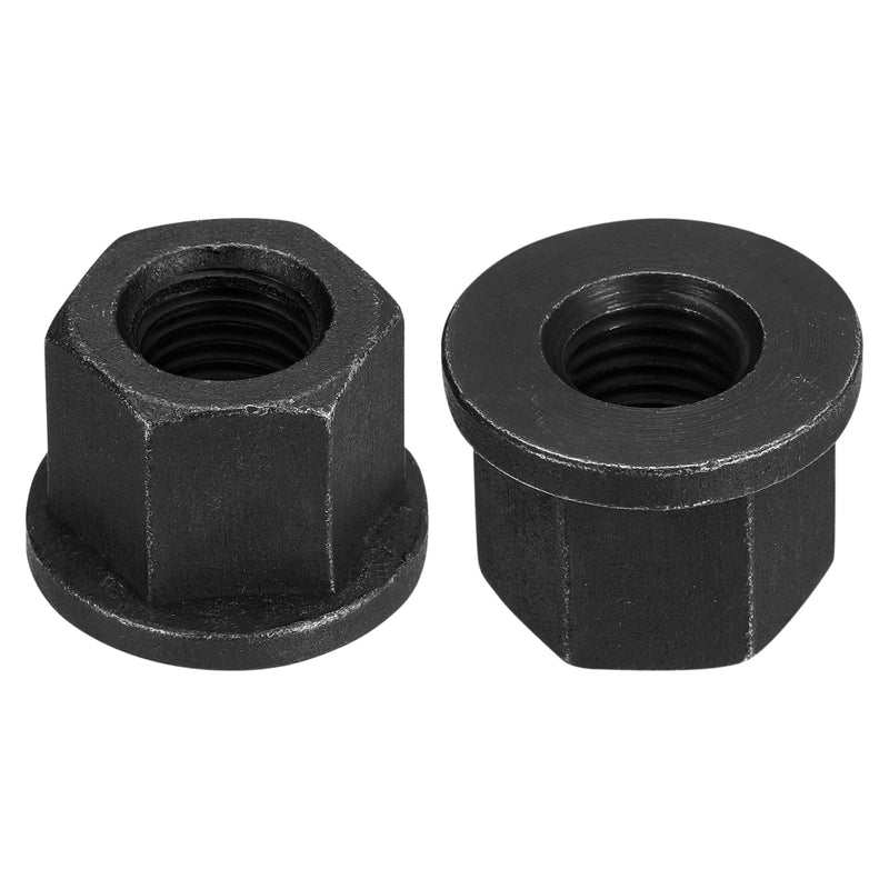 [Australia - AusPower] - uxcell M16 Flange Hex Nuts, 2pcs Grade 10.9 Carbon Steel Black Oxide Finished Hex Flange Nuts for Machinery 2 