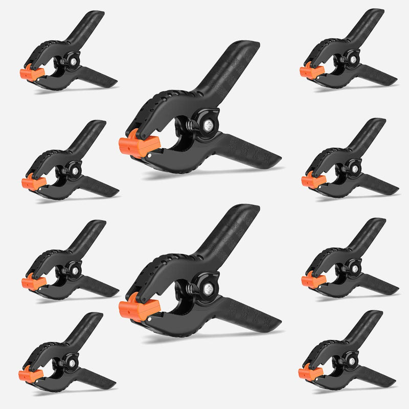 [Australia - AusPower] - Spring Clamps,10 Pack 4.5in Professional Plastic Heavy Duty Spring Clips for Crafts, Backdrop Clips Clamps for Backdrop Stand,Photography Studios,Woodworking,Home Improvement 10 Pack 4.5in 