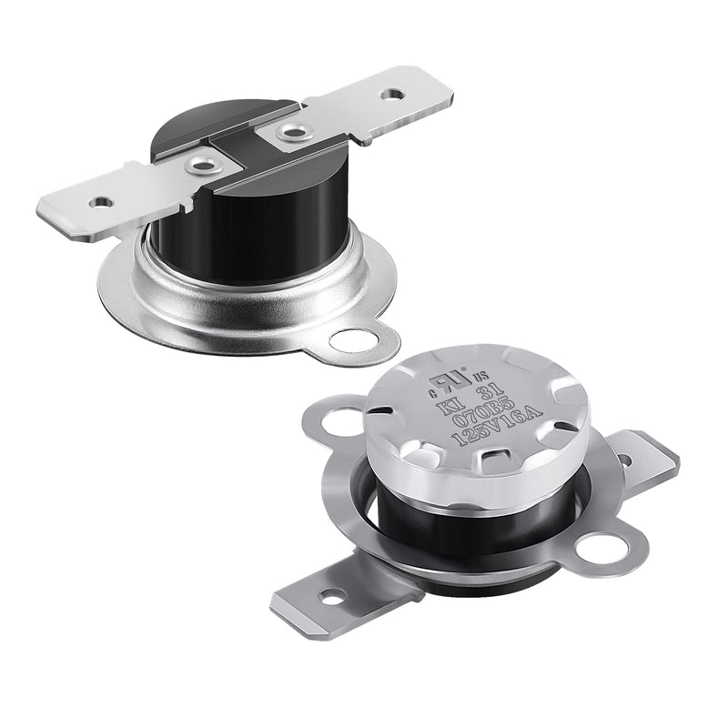 [Australia - AusPower] - UL KSD301 125V 16A Thermostat,Normally Closed Circuit Off at 70°C/158°F and On at 60°C/140°F Thermal Switch, Auto Reset Microwave Thermostat,2 pcs 