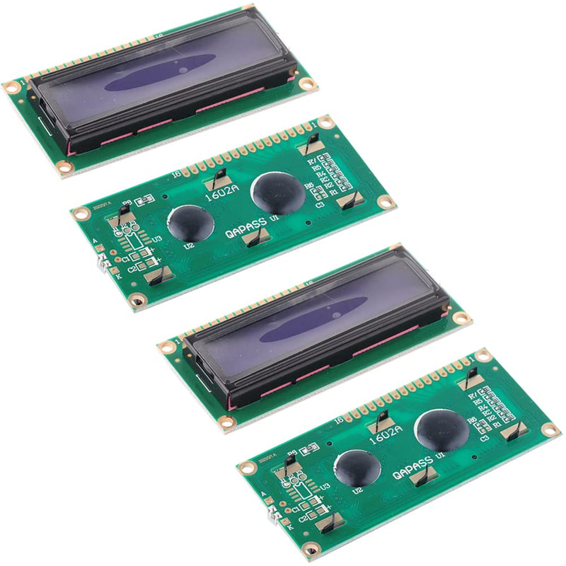 [Australia - AusPower] - 16x2 1602 LCD Display Screen Module DC 5V White Character Blue Backlight 1602A 16 Pin Parallel Interface AIP31066 Controller for Arduino ESP32 Development Board (Pack of 4), no IIC 2x16 LCD 