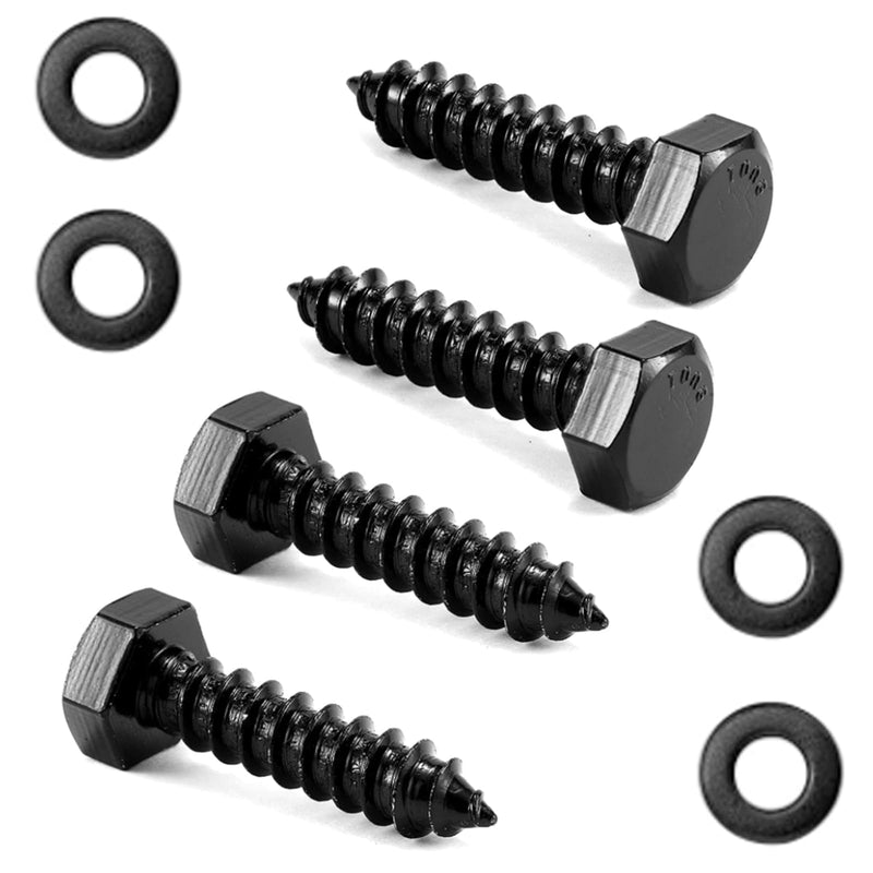 [Australia - AusPower] - 10PCS Stainless Steel Black Lag Bolts 3/8" x 1-1/2" Hex Lag Screws, Hexagon Head Wood Screws, Gasket Included 3/8" x 1-1/2" （10PCS） 