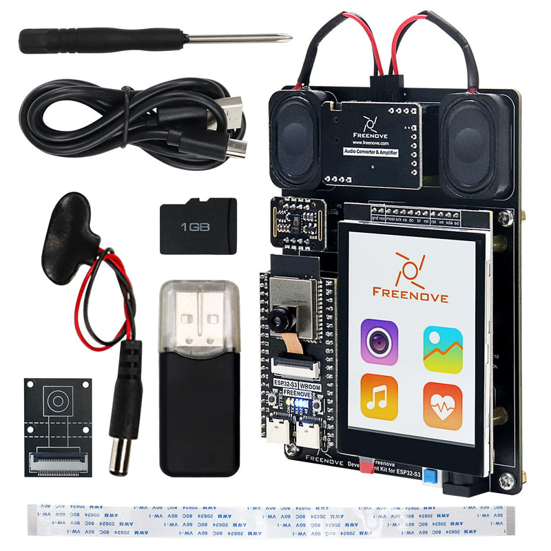 [Australia - AusPower] - Freenove Development Kit for ESP32-S3 (Compatible with Arduino IDE), Onboard Camera Wireless Stereo Speakers Heart Rate Sensor Colorful Touch Screen, Tutorial Code 