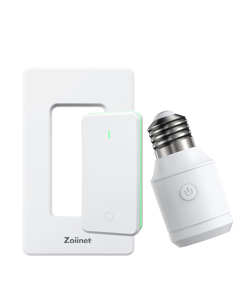 [Australia - AusPower] - 500W Remote Control Light Bulb Socket, Wireless Light Switch for Pull Chain Lighting Fixture, E26 E27 Bulbs Base Holder, Programmable, No Wiring Needed, for Bedroom, Stair, Closet & Garage 1 Switch 1 Socket 