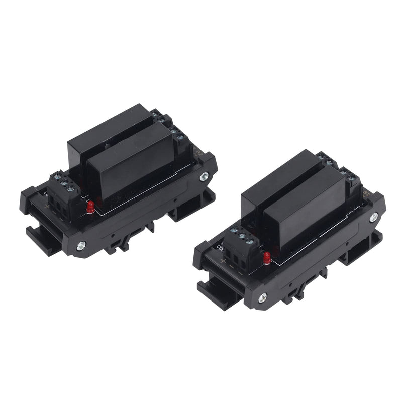 Solid State Relay Module, 3-32VDC Input DIN Rail Mount Resin Seal Plug and Play Resistant 2pcs DC to AC Equipment Relay Module