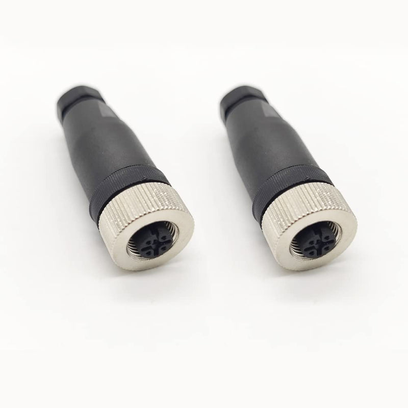 [Australia - AusPower] - 2Pcs M12 4 Pin Female Connector, 12mm A Code Industrial Circular Connector Unshiled Field Assembly Wireable Sensor IP67 250V 4A AC/DC Straight Type Adapter for PG7 (Female) 