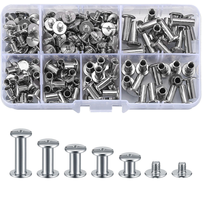 [Australia - AusPower] - 160 Pcs Chicago Screws and Extention Posts, Chicago Scrapbook Extension Posts and Screws, M4 M5 Photo Albums Book Phillips Binding Screws and Posts for Leather Saddles Purses Belt Scrapbook 