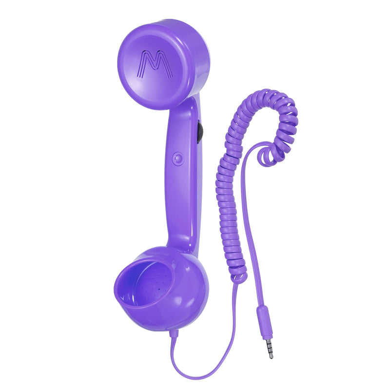 [Australia - AusPower] - MECCANIXITY 3.5mm Retro Telephone Handset Phone Telephone Receiver for Microphone Speaker Purple 