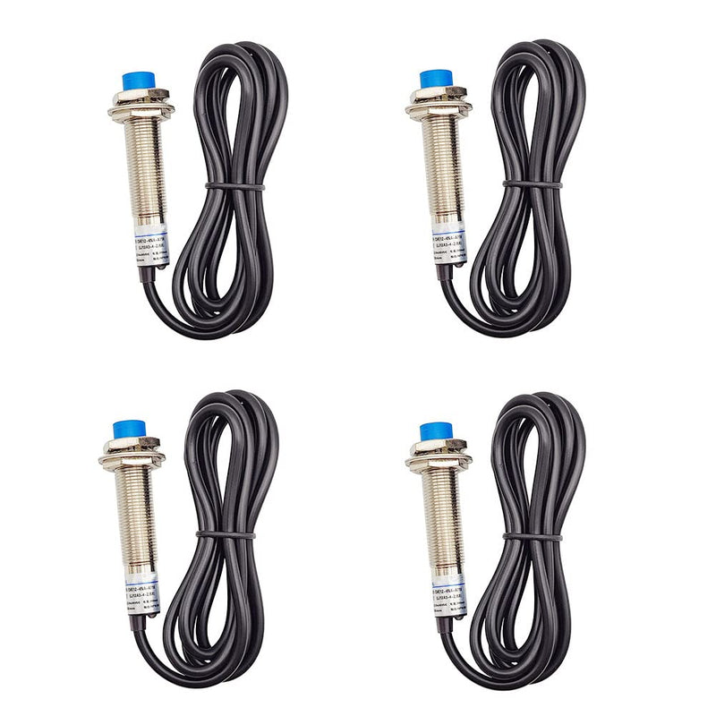 [Australia - AusPower] - Inductive Proximity Sensor M12 LJ12A3-4-Z/BX Normally Open Detection Approach Switch 4mm NPN NO 3 Wire DC 6V-36V (4 Pack) 