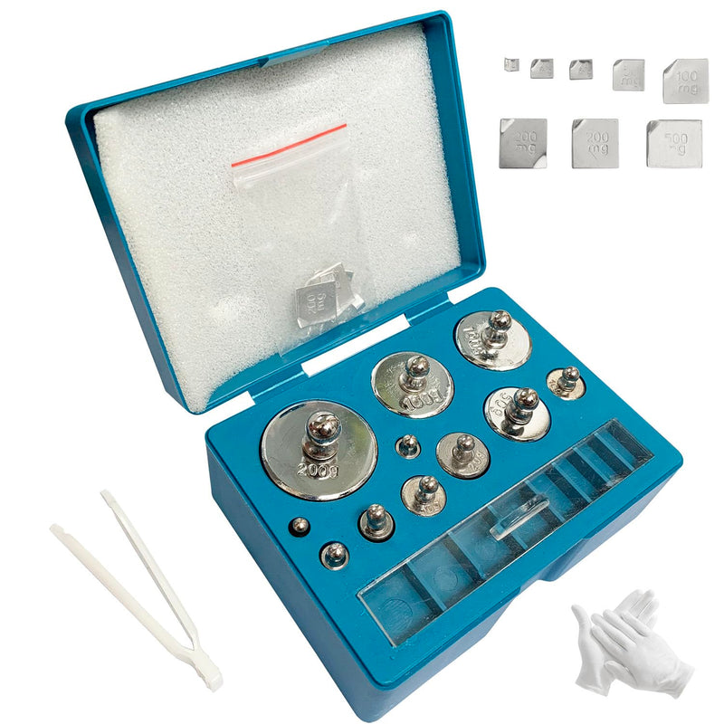 [Australia - AusPower] - Calibration Weight 19PCs/Set,10mg-200g Total: 501.1g Weights Precision Stainless Balance Scale for Digital Jewellery Scale Lab Educational Science 19 Pcs Kit(10mg-200g) 