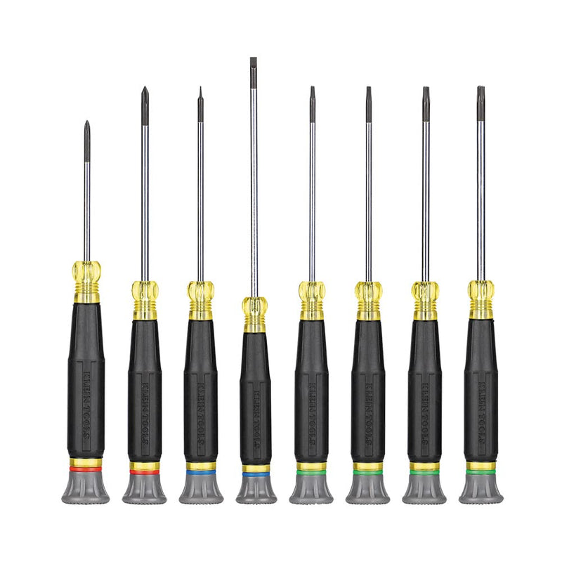 [Australia - AusPower] - Klein Tools 85617 Mini Precision Screwdriver Set, Slotted, Phillips, TORX, Cushion-Grip Handles, Ideal for Terminal Blocks, Electronics 8-Pc Phillips + Slotted + Torx Kit 