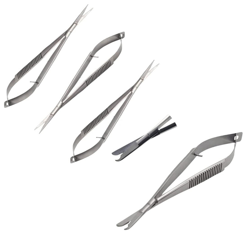 [Australia - AusPower] - Bundle of 5.5Spring Action Micro Castroviejo Scissors straight Set Snip Stitch 