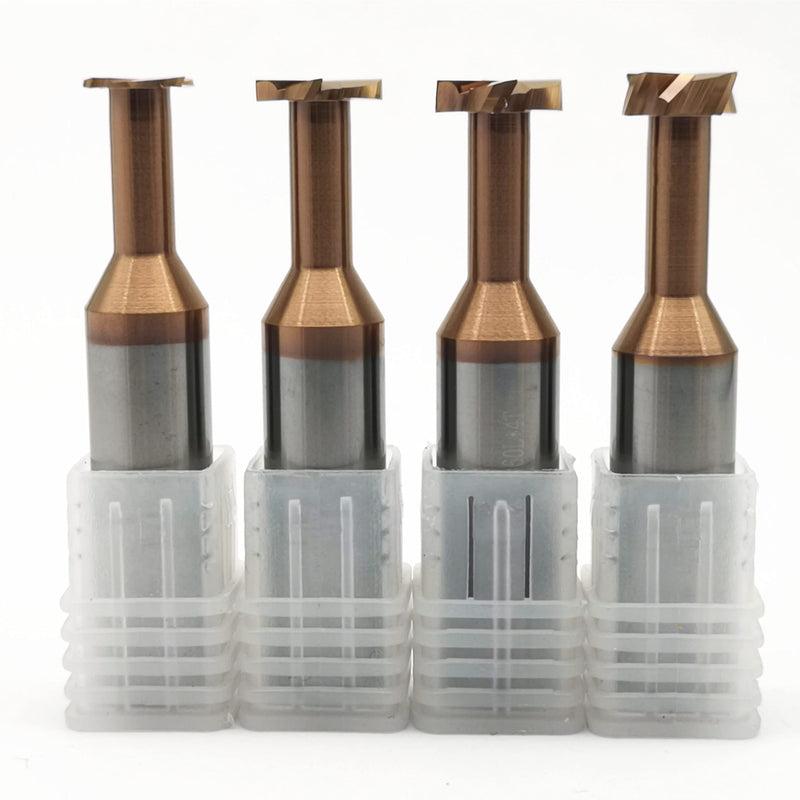 [Australia - AusPower] - KLOT AlTiN Coated T Slot Keyseat Milling Cutter Solid Carbide 3mm-20mm T Slotting End Mill (4 * 0.5 L50mm) 4*0.5 L50mm 