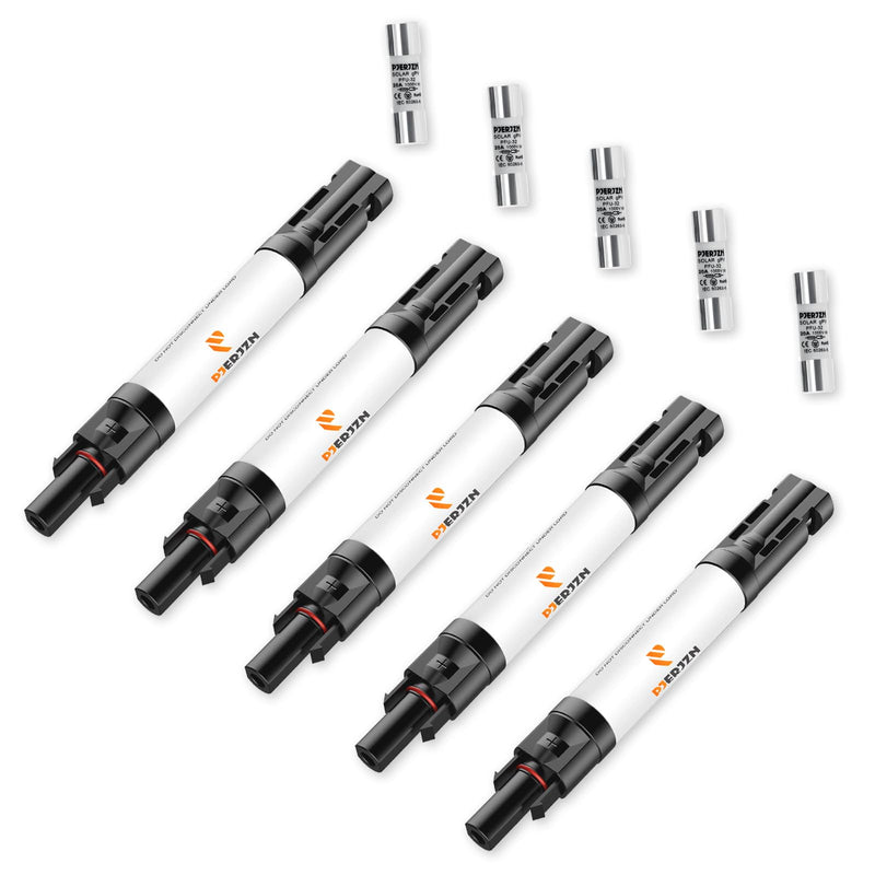 Solar Fuse Holder Fuse Inline 20Amp 1000V Fuses 20A IP67 Waterproof Connector for PV System Panels Surge Protection Device 5 Pcs 20A 5PCS