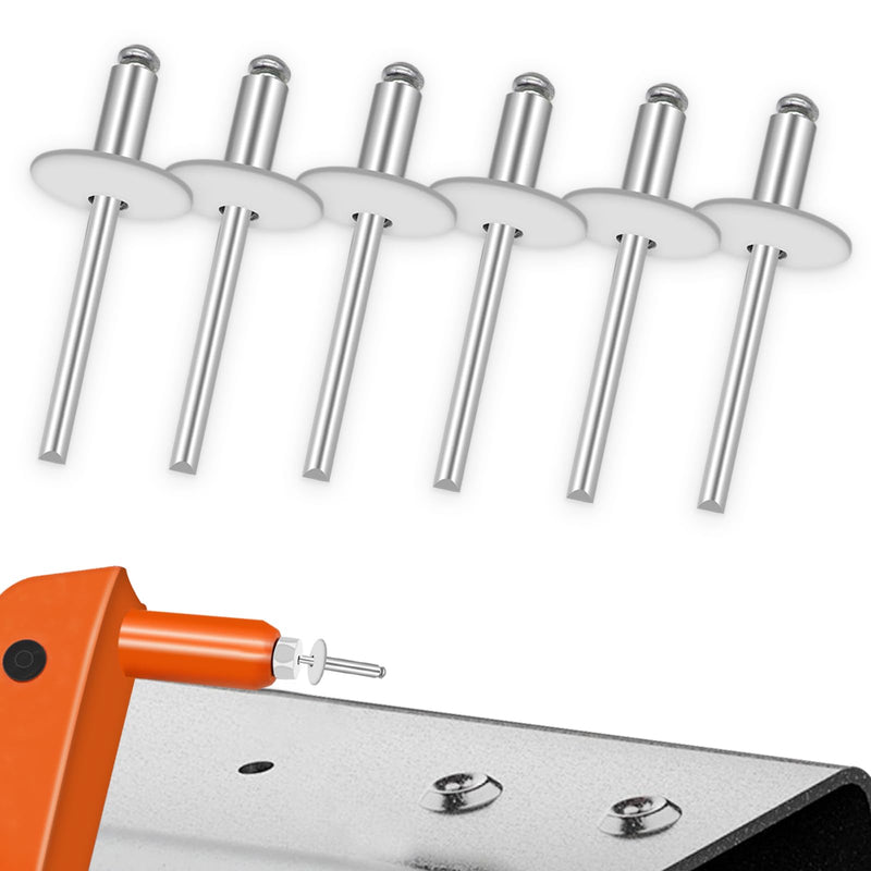 [Australia - AusPower] - 100pcs Aluminum Large Flange Blind Rivets, 3/16" x 3/8", Flange Diameter 5/8" (16 mm), Pop Rivets Assortment Kit Blind Rivet by Bolt Dropper, Grip Range(3-6mm) 3/16''x 3/8'' 
